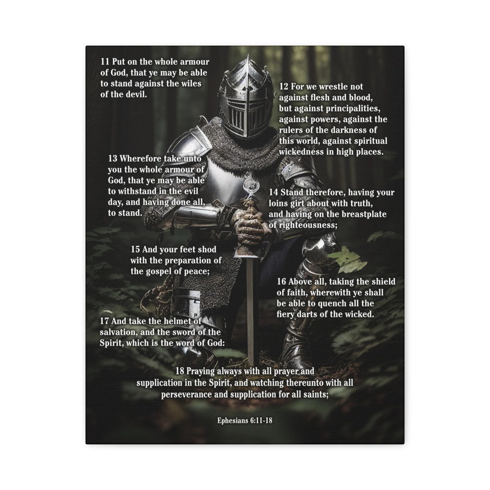 Scripture Walls Armor Of God Ephesians 6:11-18 Soldier Kneels Print Unframed